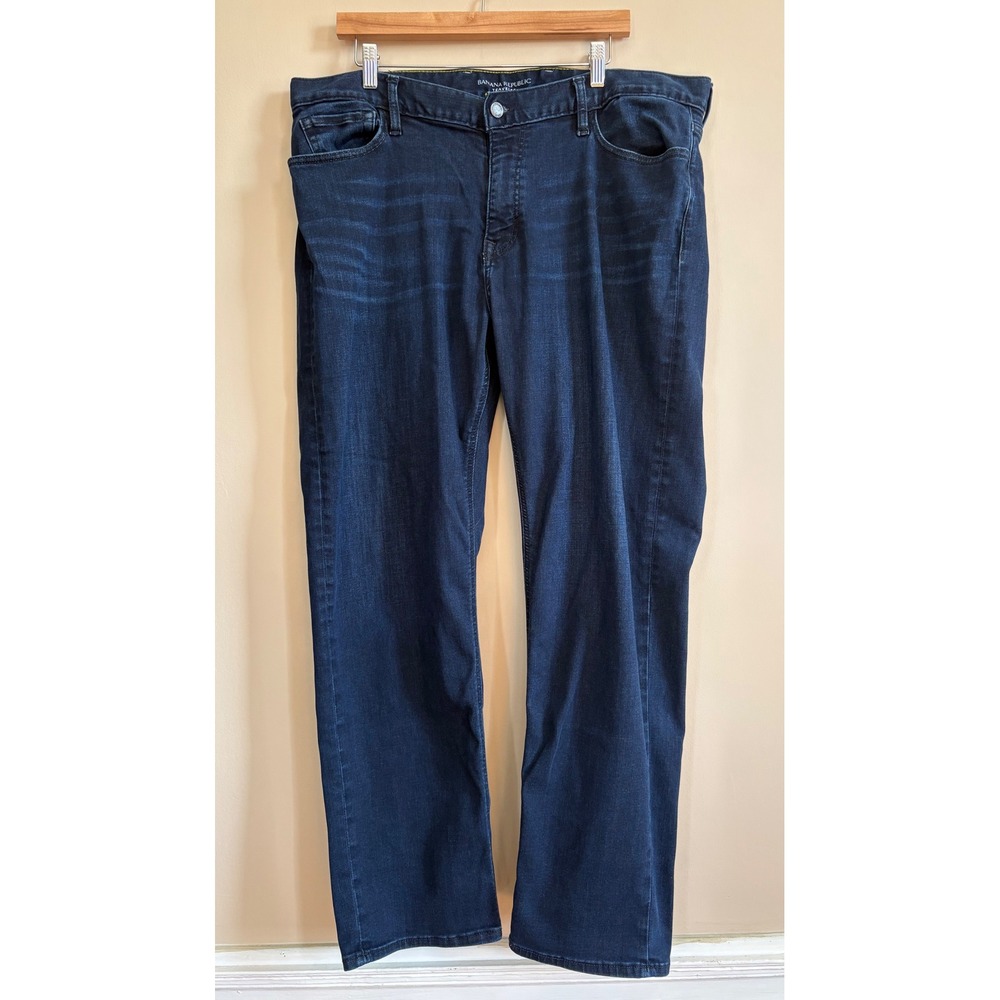 Banana Republic Traveler Jeans Mens 40x31 Dark Wash Straight Fit Indigo Stretch